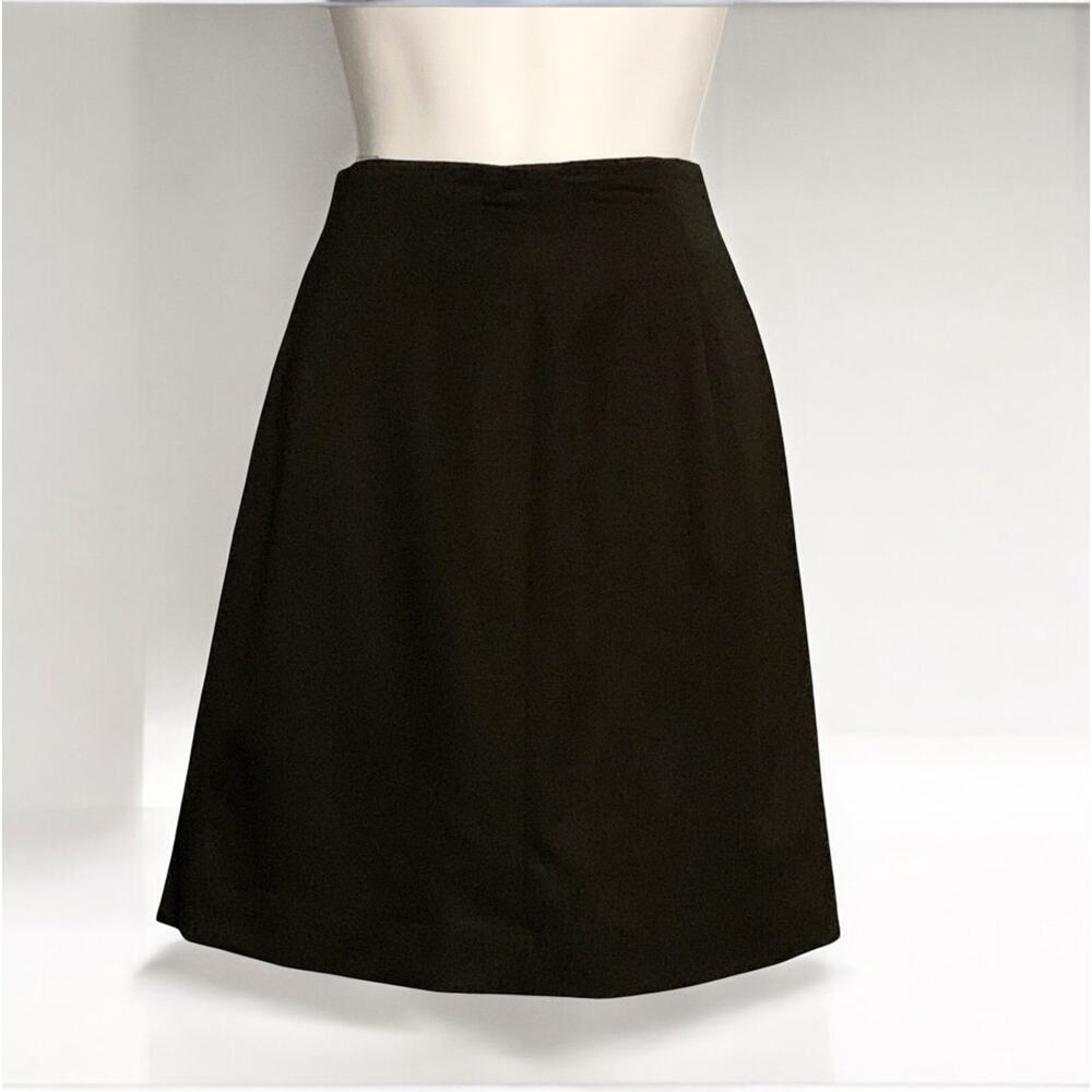 Vintage 90s Barneys New York Black Virgin Wool Career Skirt Size 8 Made In Italy